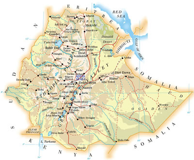 Ethiopia Map - Map of Ethiopia